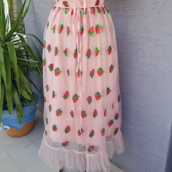 Sequin Strawberry Tulle Dress / S-XXL / Princess - Picture 4 of 4